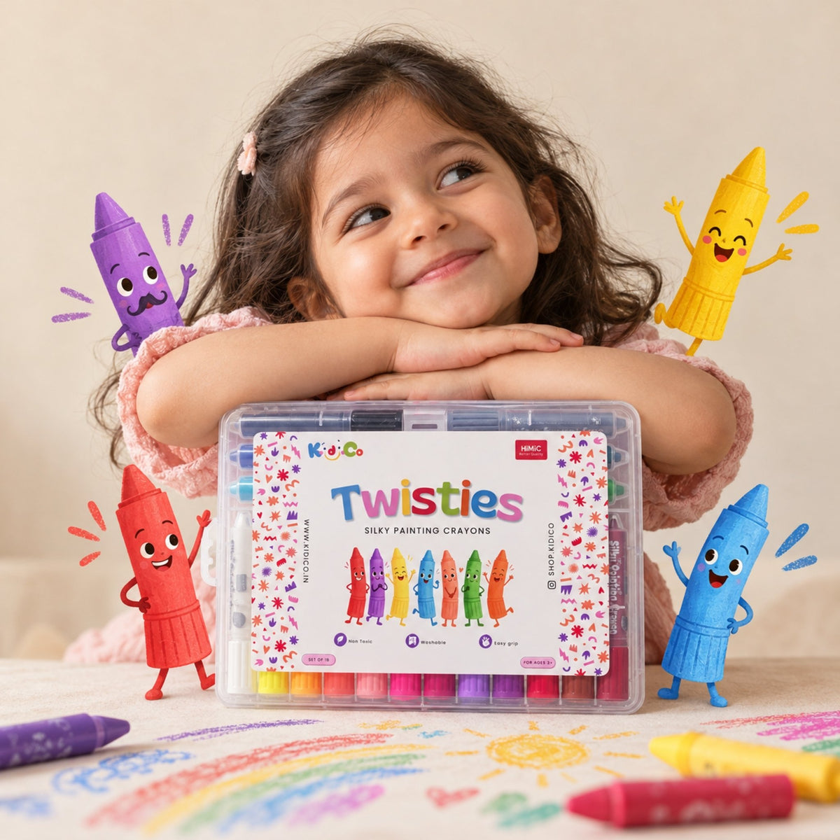 Twisties: Set of 18 Washable Crayons