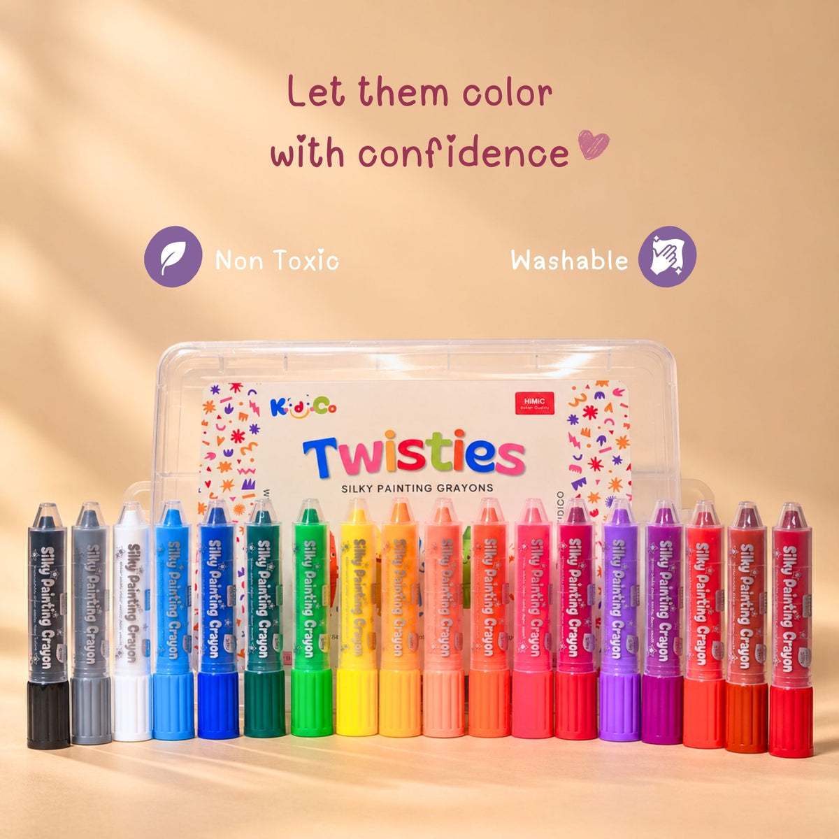 Twisties: Set of 18 Washable Crayons