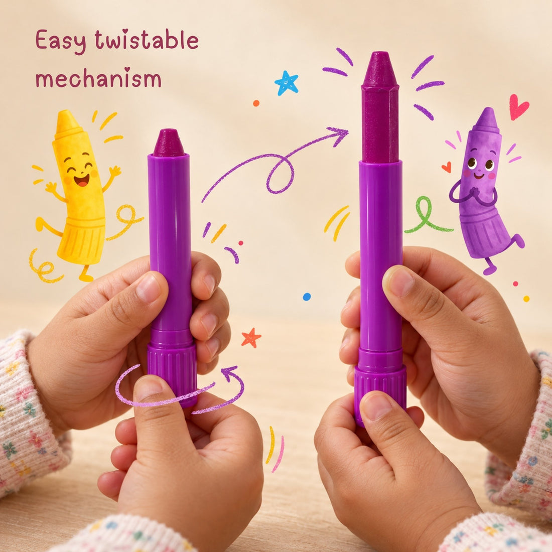Twisties: Set of 18 Washable Crayons