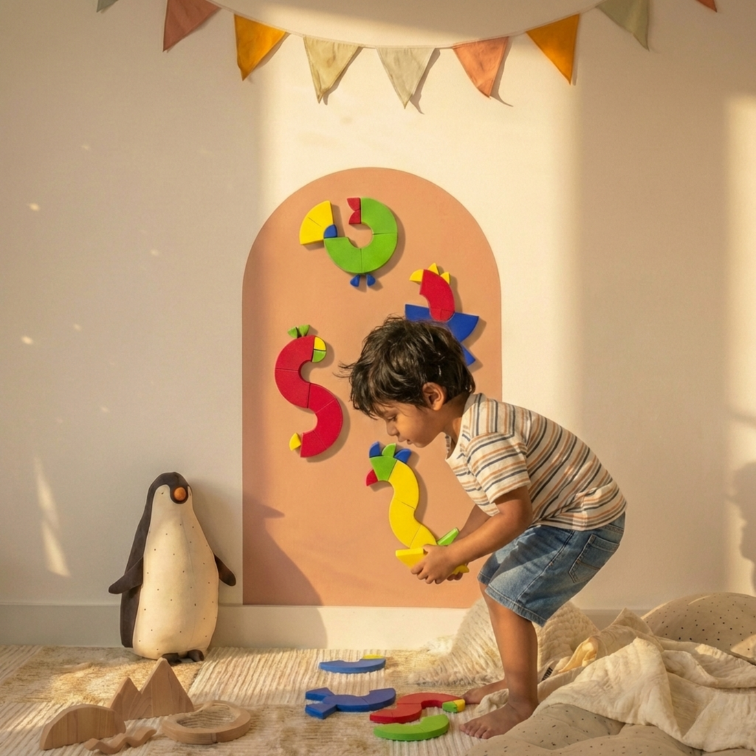 Magnagrams: Chunky Circle Tangrams Set